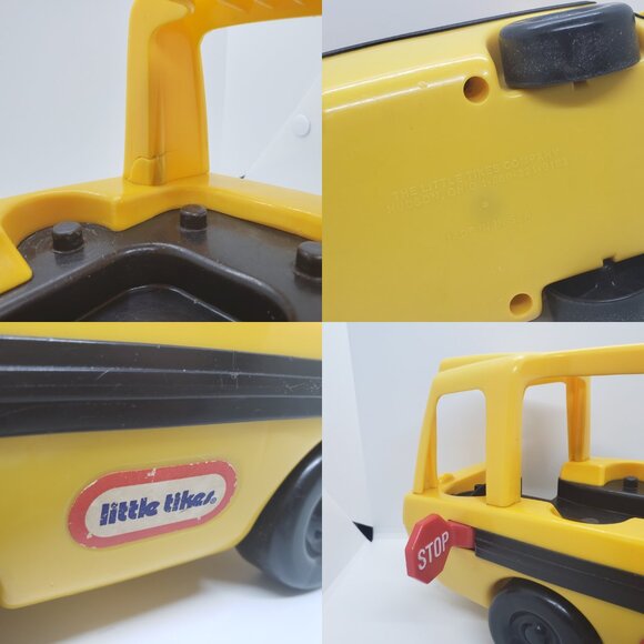 Little Tikes Toddle Tots School Bus Yellow Push Along Vehicle Vintage 1988 Toy - Picture 15 of 16